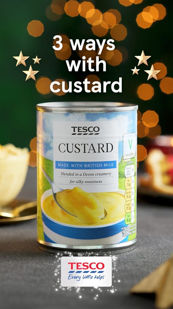 tesco 3 ways with tinned custard video
