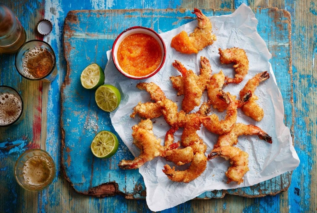 BBC Online, Rick Stein Road trip to Mexico. Crispy coconut prawns