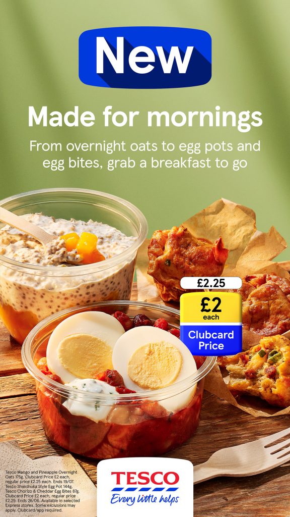 tesco breakfast to go overnight oats egg pots egg bites