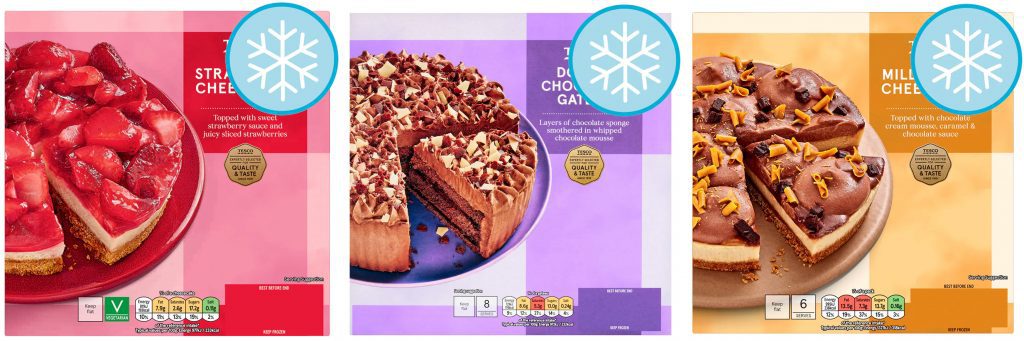 tesco frozen desserts packaging
