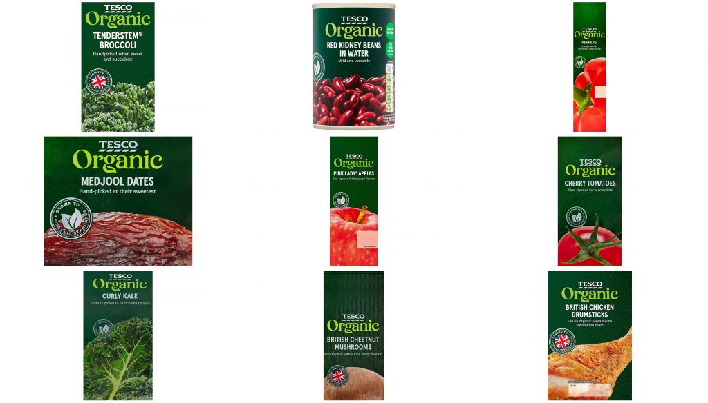 tesco organic packaging