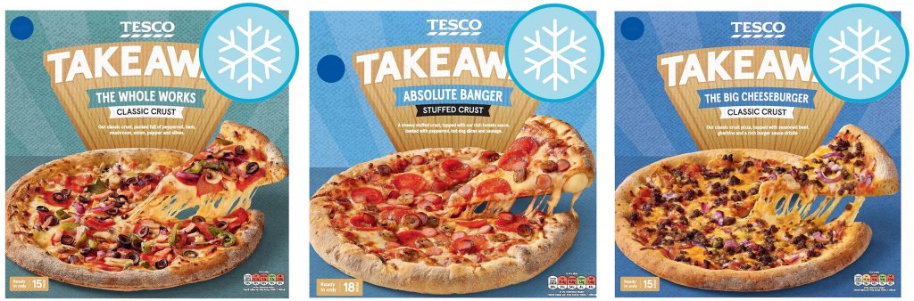 tesco takeaway pizza packaging