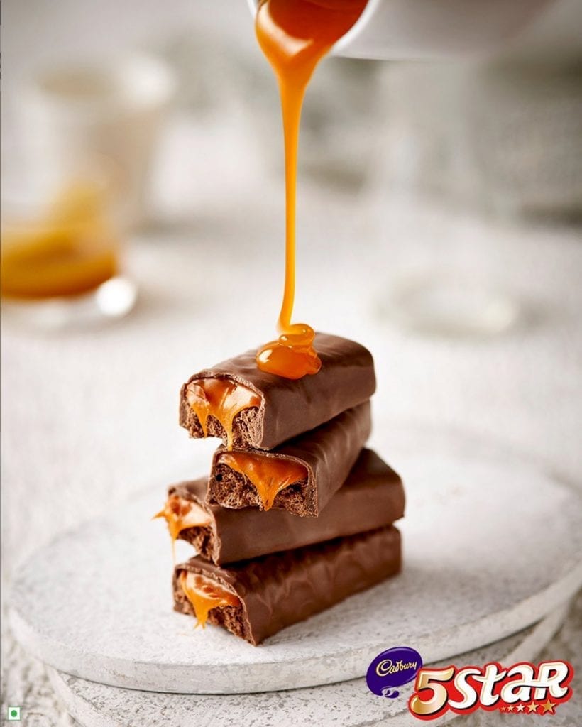 Soft Caramel Poured Over Cadbury 5Star Chocolate Bars