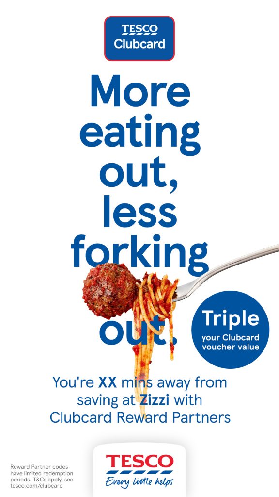 tesco clubcard promotion zizzi restaurants meatball spaghetti