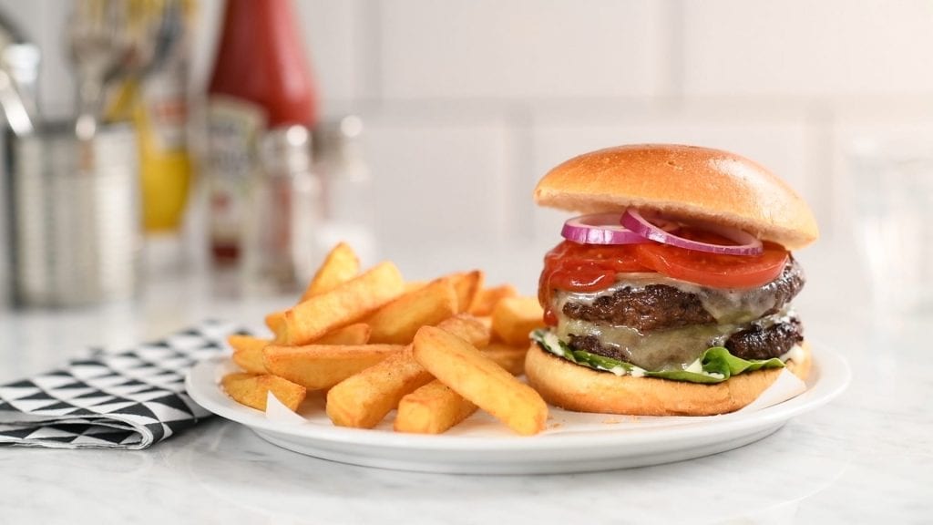 video of Burger and chips