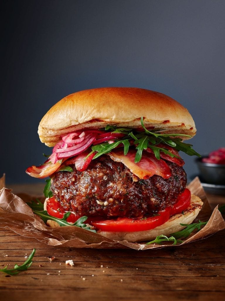 marks & spencers make your own burger spice herb blend rocket tomato