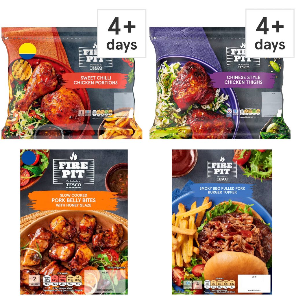 tesco fire pit range packaging