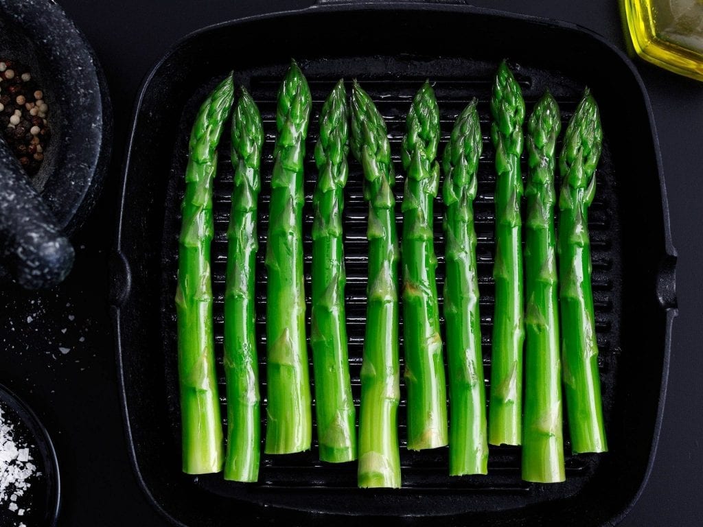 Personal shot of griddled asparagus.