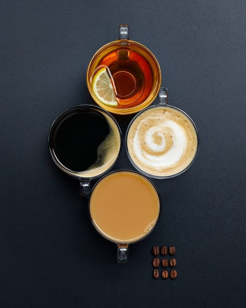 M&S cafe Lemon Tea, Black and White Coffee and Tea shot for Marks and Spencer