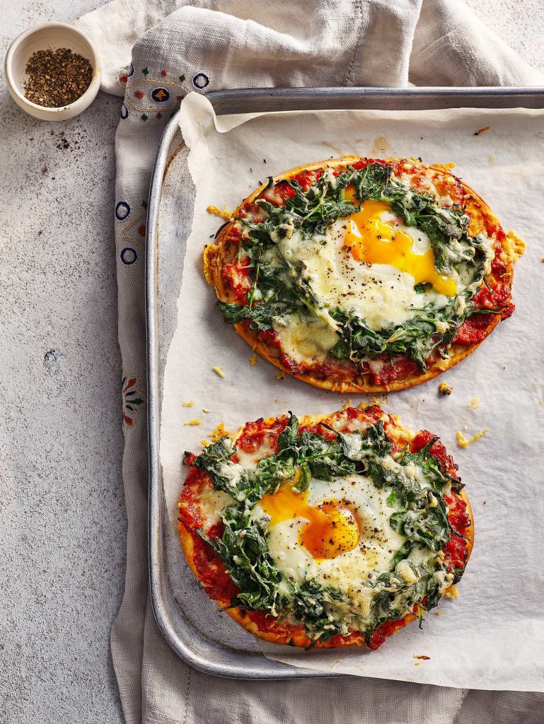 Sainsbury's magazine eggs florentine flatbreads