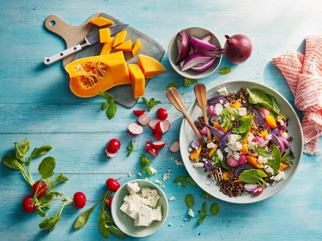 slimming world summer recipe book lentils feta roasted radishes salad