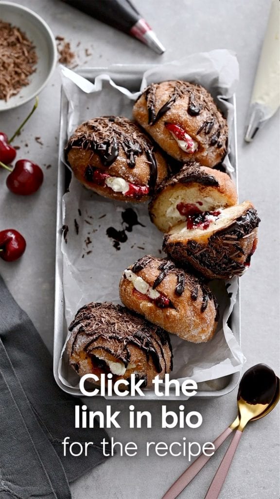 Black Forest Doughnut video shot for Tesco social media, instagram.