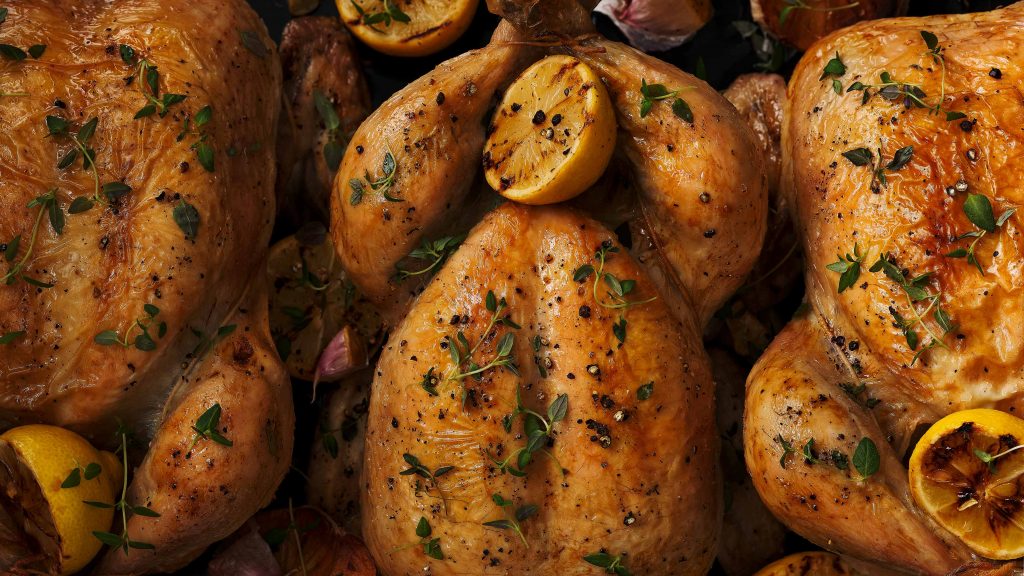 tesco quality seal roast chickens macro image