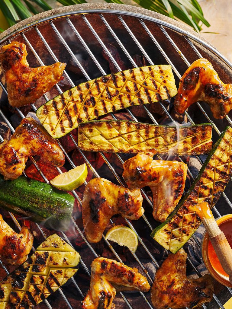 tesco magazine bbq meat grilled courgette