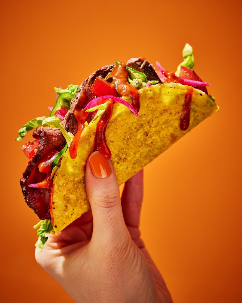tesco tacos with hand