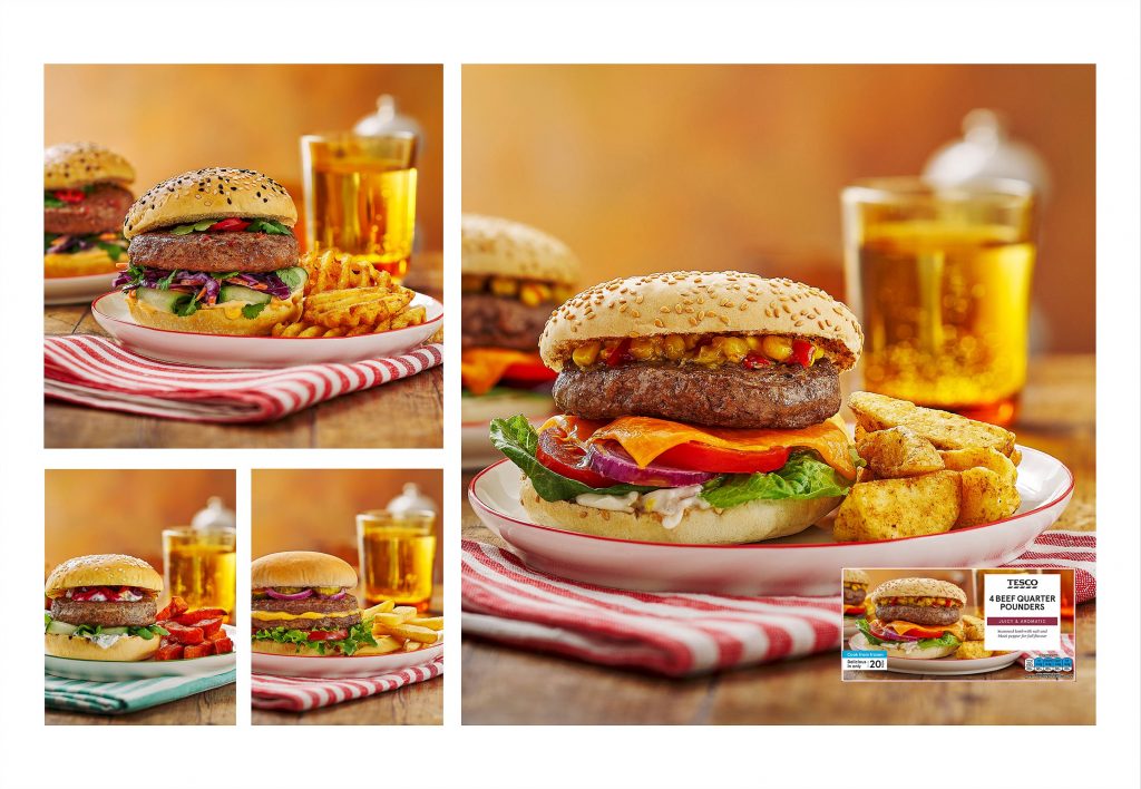tesco frozen burgers packaging