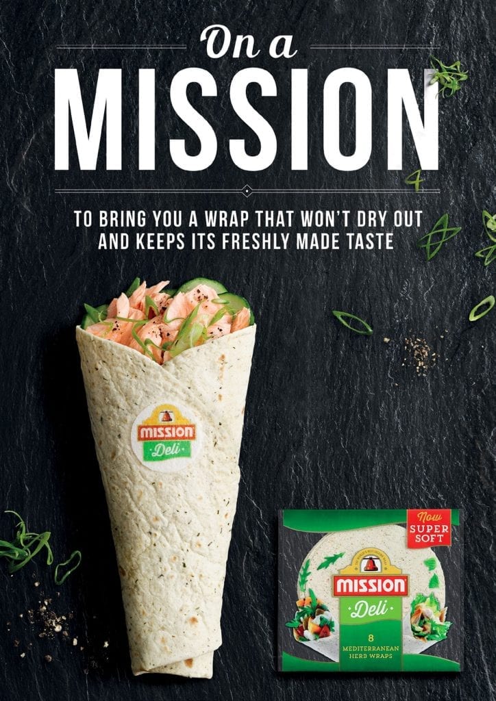 Mediterranean herb wraps filled with salmon, spring onion and cucumber