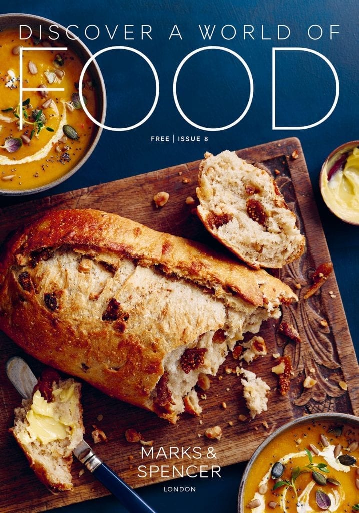 Cover for Marks and Spencers newspaper of soup and bread