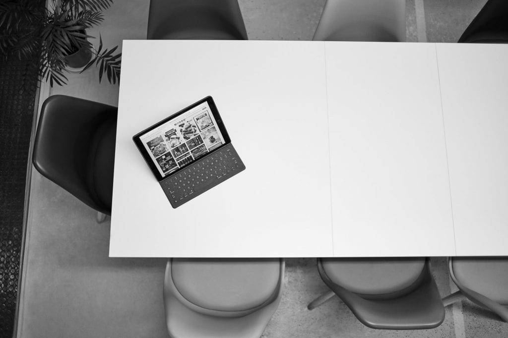 client work table at Gareth Morgans food photography studio